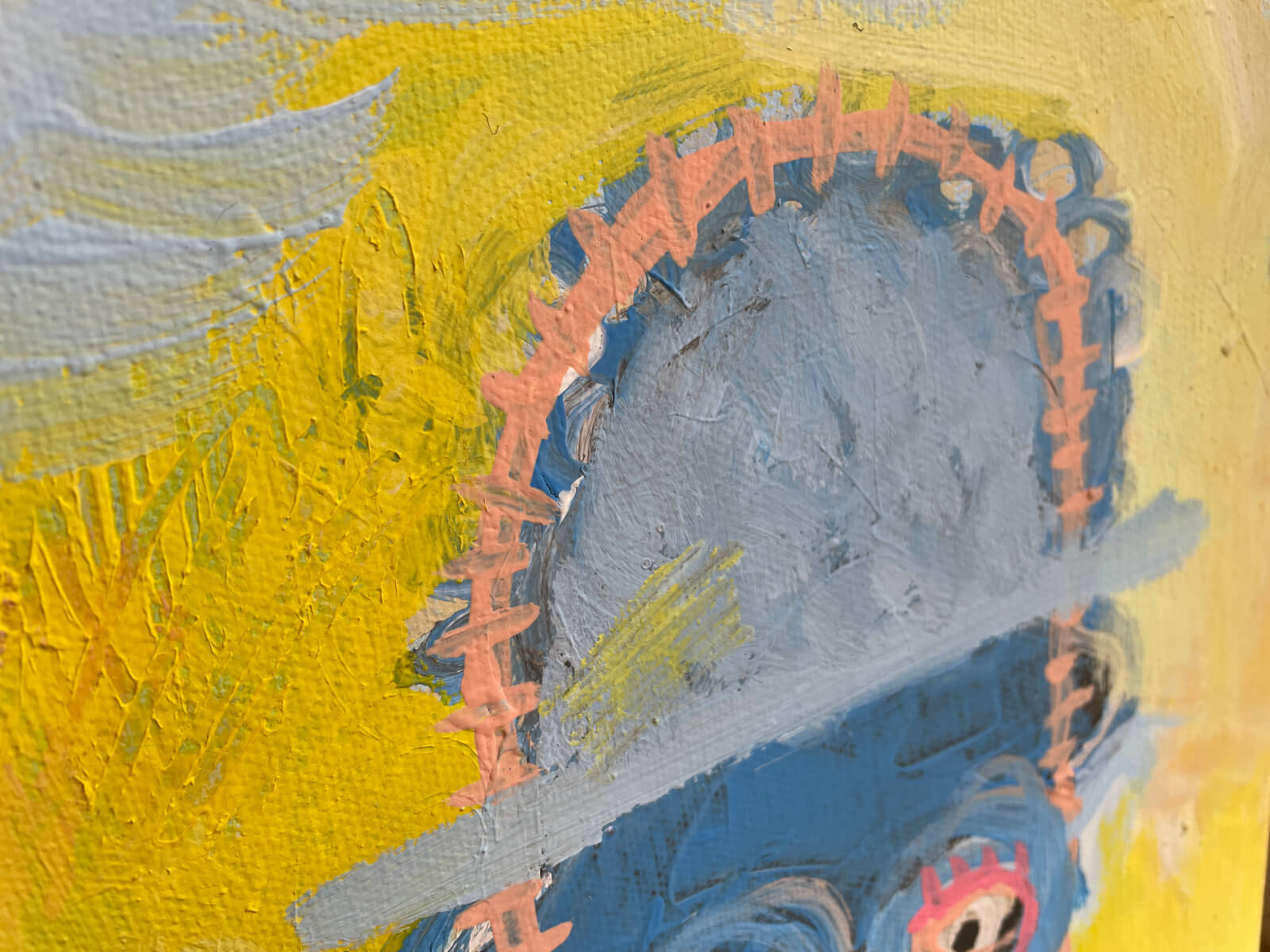 Martin Zemanský malba obraz Heads no. 07 akryl na plátně painting detail 2
